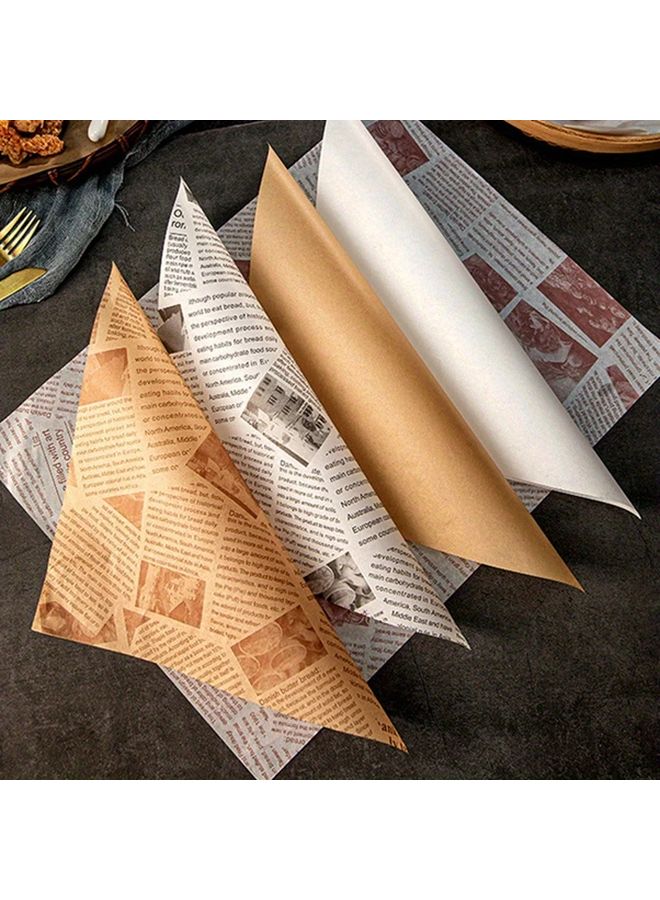 Khaki Baking Parchment Sheets Pack Of 50 Oil Proof Kitchen Paper For Burgers Fries - Image 3