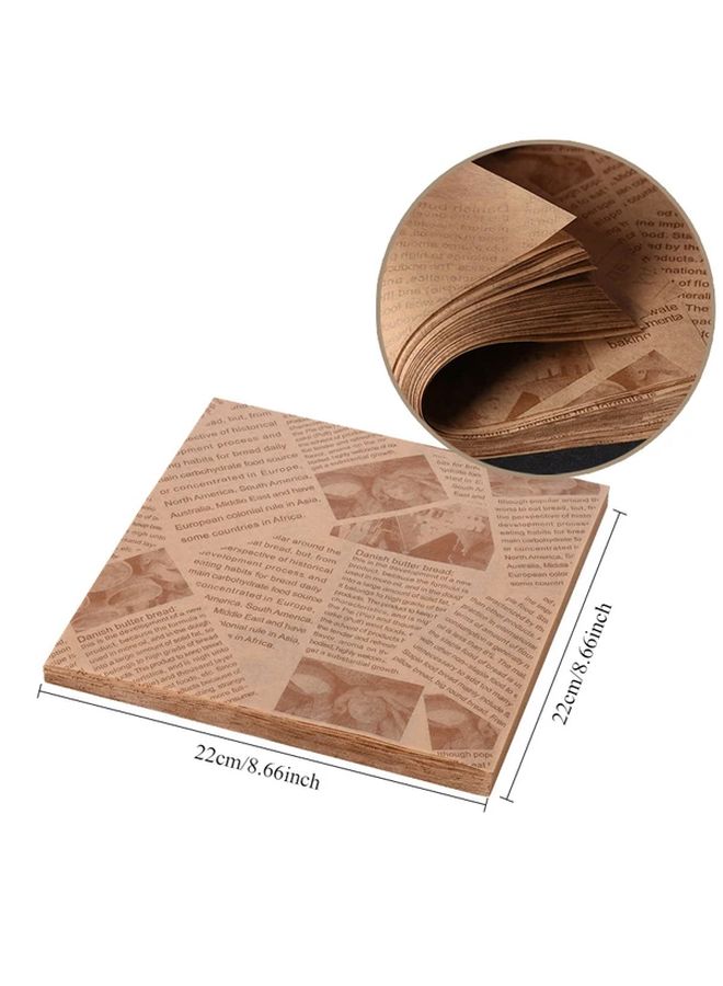 Khaki Baking Parchment Sheets Pack Of 50 Oil Proof Kitchen Paper For Burgers Fries - Image 4