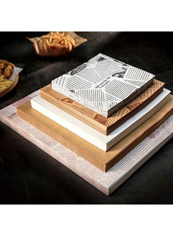 Khaki Baking Parchment Sheets Pack Of 50 Oil Proof Kitchen Paper For Burgers Fries - Image 5
