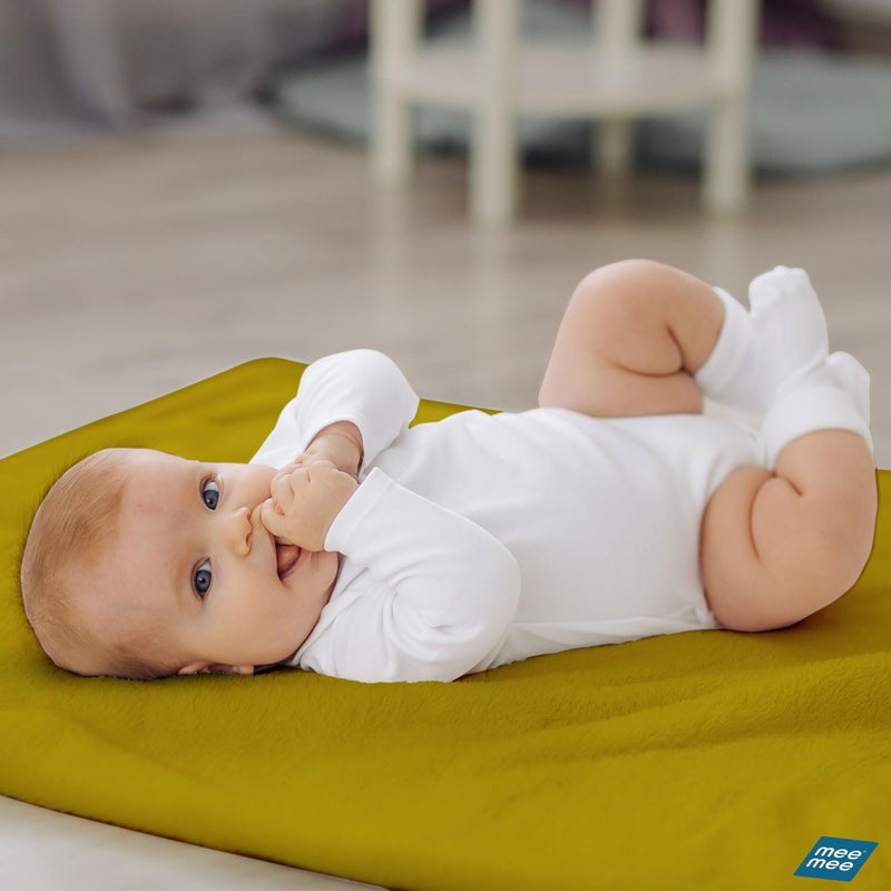 mee mee Mee Mee Reusable Water Proof Cotton Bed Protector Sheet/Extra Absorbent Mat/Dry Sheets/Urine Sheet/Dry Mat(Small, Olive Green)(50CmX70Cm) - Image 2