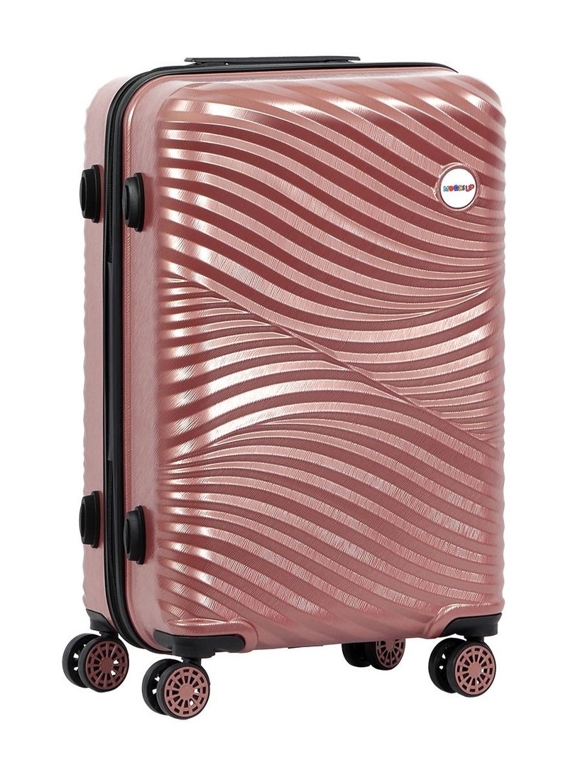 بيج ديزاين مزاج خفيف الوزن يمكن حمله على الأمتعة مع عجلة دوارة ونظام قفل ذهب وردي 20 بوصة - Image 3