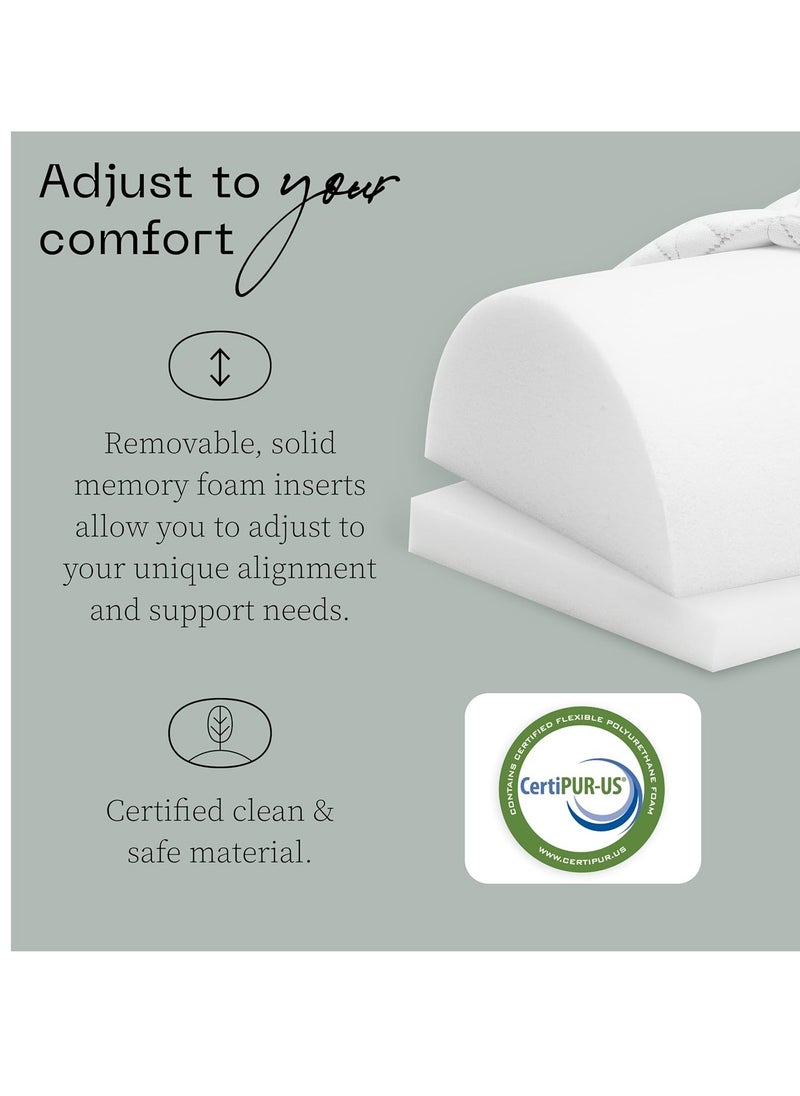Coop Home Goods - Coop Home Goods Four Position Adjustable Support Pillow, Half-Moon Form with Insert, Memory Foam Knee Pillow, Leg Pillow, Neck Pillow, Lumbar Pillow - Wedge Pillow for Neck, Back & Pressure Points - Image 1