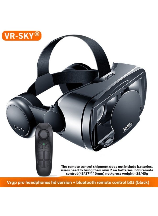 Selection Of VR Glasses Large Headset Version Of VRG Virtual Reality Glasses Head-mounted Game Helmet 3D Glasses-Colour:Large Headphones Hd Version (english) + Remote Control B03 - Image 1