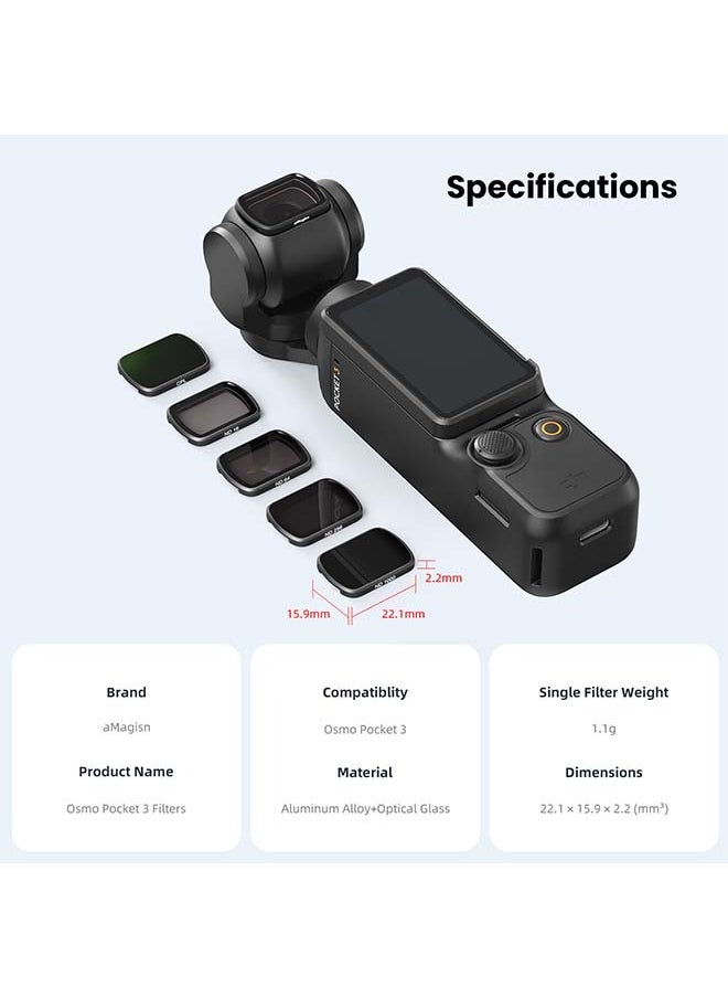 aMagisn - aMagisn Premium Filters and Protective Lens for DJI Osmo Pocket 3 - Essential Accessories for Action Cameras (ND16/64/256/1000+ CPL) - Image 1