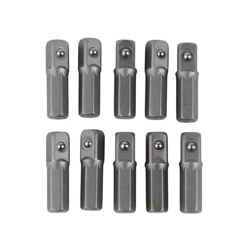 10PCS Replacement Part for MC Impact Socket Extension Adapter Converter Set 14 Hex Shank to Square Drive 25mm Chrome Vanadium Steel Tools for Power Drill Driver Bit Cordless Screwdriver
