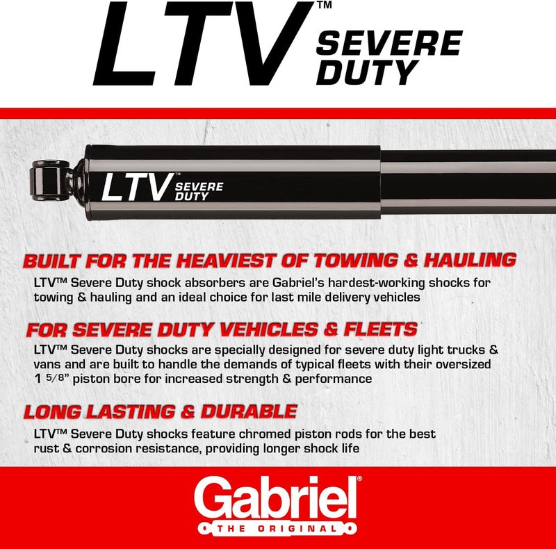 Gabriel 58488 LTV Severe Duty Rear Shock Absorbers for Chevrolet & GMC C1500, C2500, C3500, K1500, K2500, K3500; Cab & Chassis, Extended Cab Pickup, Standard Cab Pickup (1 Pack) - Image 5