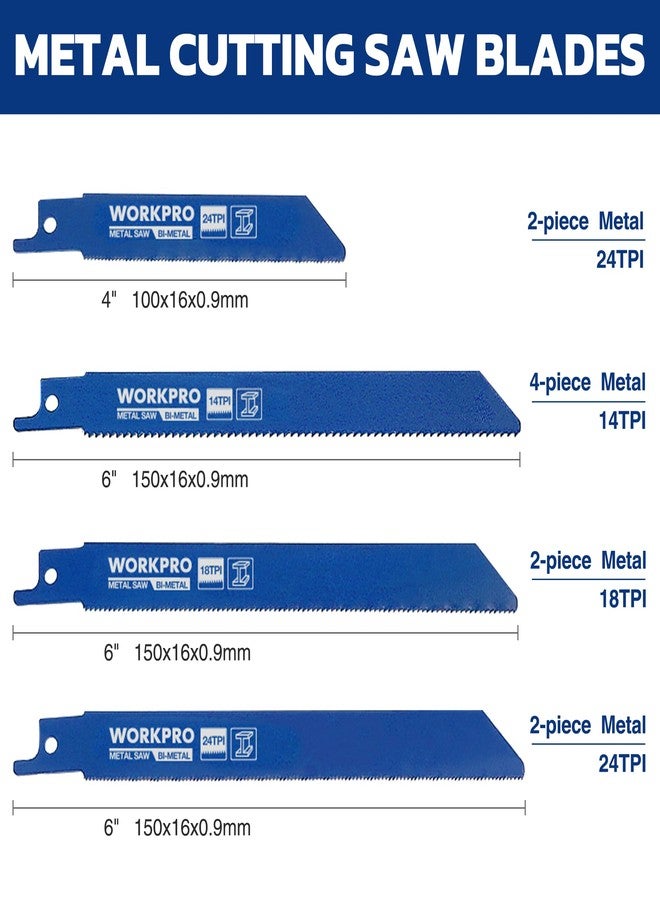ووركبرو مجموعة شفرات المنشار الترددي WORKPRO المكونة من 32 قطعة - شفرات منشار معدنية/خشبية، شفرات منشار تقليم مع حقيبة تنظيم - Image 2