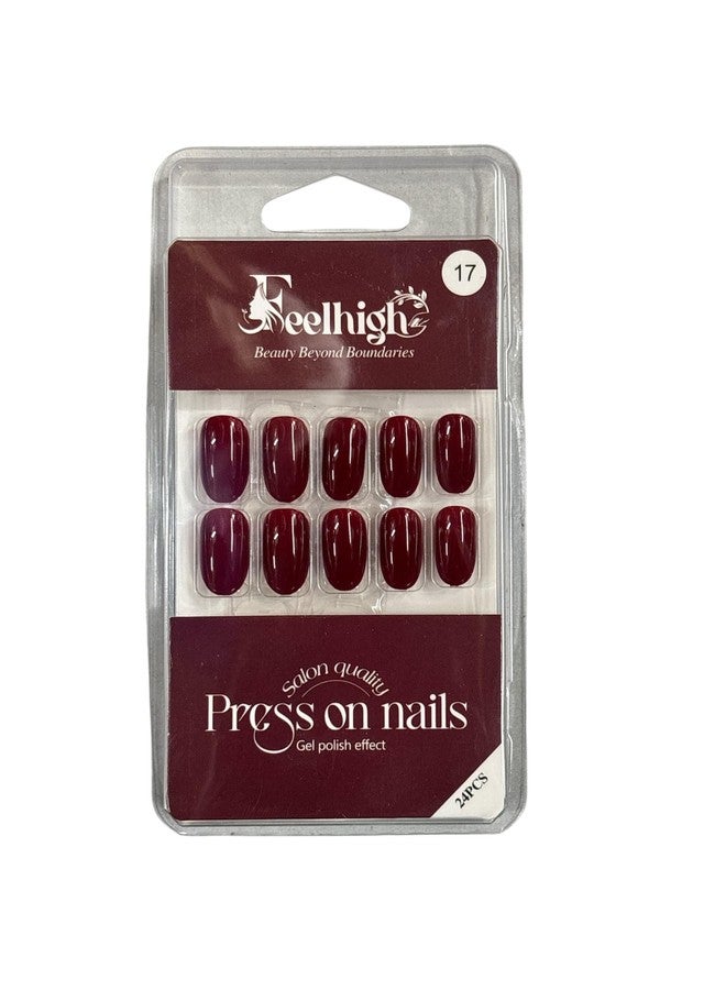 FEELHIGH 24 Press On Nails - Reusable Stick-On Tips with Jelly Glue, 12 Sizes Kit for Women & Girls (17) - Image 1