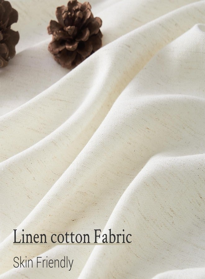 Topfinel 94 Inch Length Pinch Pleat Linen Curtains Drapes 2 Panels Set,Hooks Sense of Design Semi Sheer Elegance Window Curtains Living Room Bedroom,Half Price Drapes 94 inches Long Set of 2,Birch - Image 4