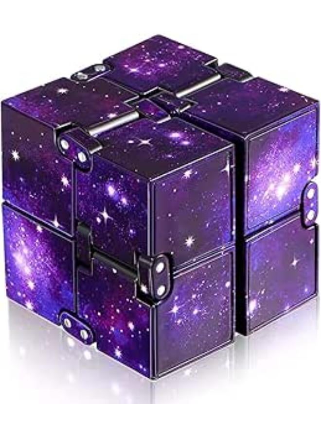 مكعب إنفينيتي أرجواني، لعبة مضادة للتوتر، لعبة فيدجيت مكعب لتخفيف التوتر والقلق، لعبة مريحة (أرجوانية)