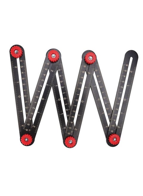 Aluminum Alloy Multi Angle Measuring Ruler Universal Opening Locator Measurement Tool for Carpentry Brick Tile Wood Glass Stone Architectural Engineering 6 Fold