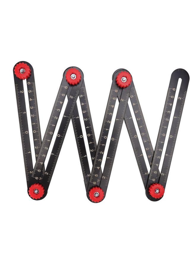 Thoraya Aluminum Alloy Multi Angle Measuring Ruler Universal Opening Locator Measurement Tool for Carpentry Brick Tile Wood Glass Stone Architectural Engineering 6 Fold  - Image 1