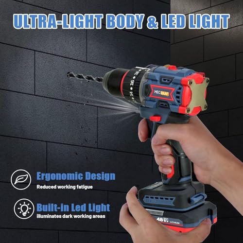 MECRAAF® Metal Chuck Cordless 21V Drill Machine cum Screwdriver 50Nm Torque | Brushless Motor | Compact model | Handy weightless but powerful for Home Appliances | 6 months motor warranty - Image 3