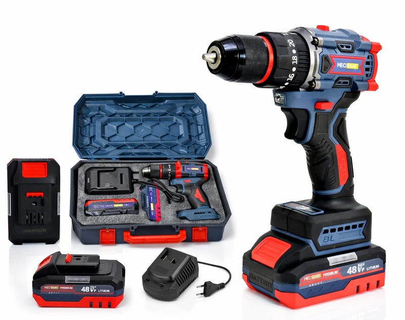 MECRAAF® Metal Chuck Cordless 21V Drill Machine cum Screwdriver 50Nm Torque | Brushless Motor | Compact model | Handy weightless but powerful for Home Appliances | 6 months motor warranty - Image 1