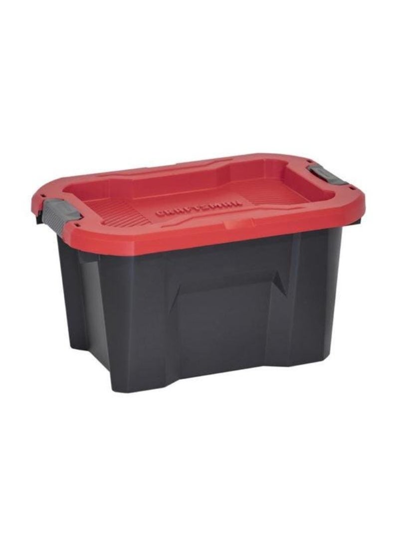 Craftsman Rectangular Storage Tote with Latching Lid Black and Red 5 Gal 206410