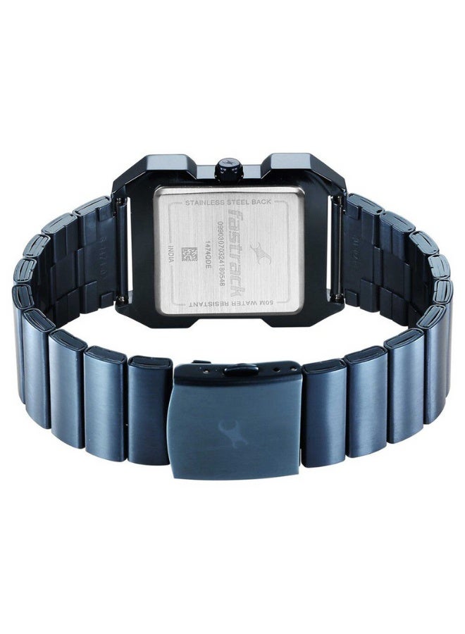 fastrack Men’s Classic Analog Watch 1474QM01 – Blue Leather Strap, Blue Stainless Steel Strap, Elegant Everyday Design - Image 5