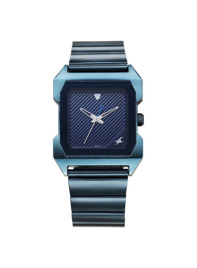 fastrack Men’s Classic Analog Watch 1474QM01 – Blue Leather Strap, Blue Stainless Steel Strap, Elegant Everyday Design - Image 1