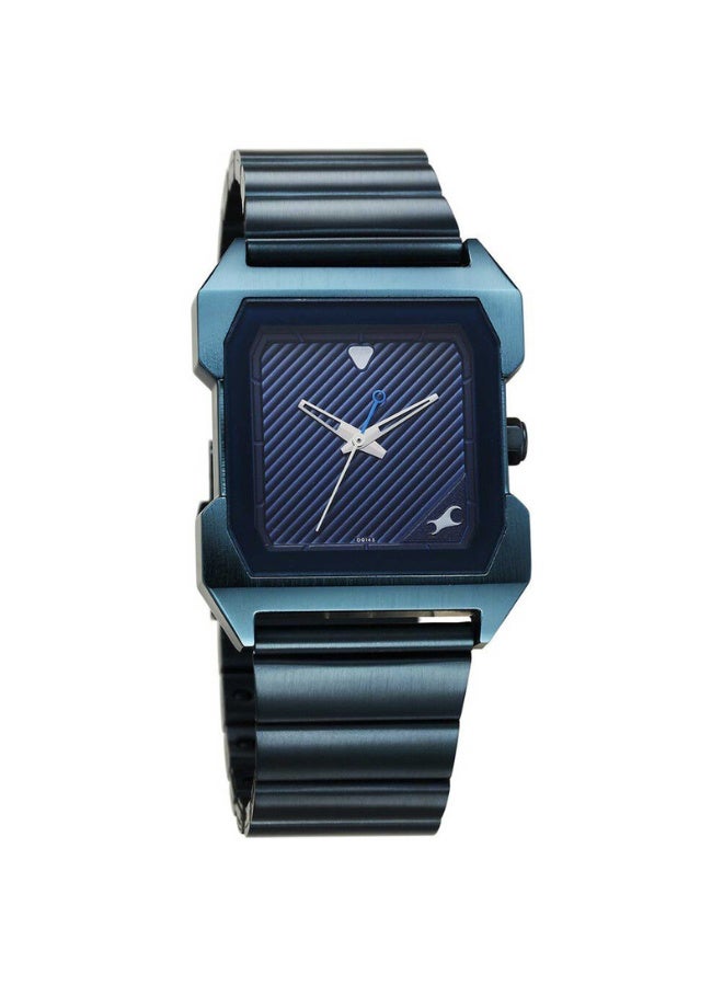 fastrack Men’s Classic Analog Watch 1474QM01 – Blue Leather Strap, Blue Stainless Steel Strap, Elegant Everyday Design - Image 2