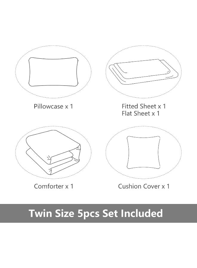 ROWADALO 5 Pieces Bed in A Bag Gamer Bedding Set for Boys Kids Adult Gaming Comforters Set  - Image 5