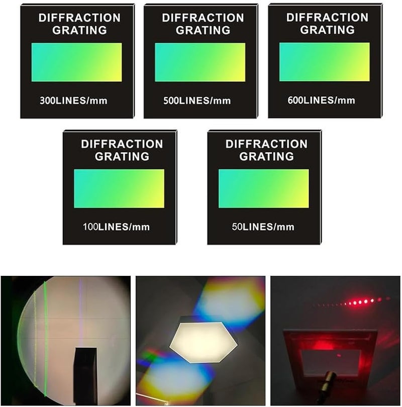 Holographic Transmission Diffraction Grating Sheet 600 Lines 50X50mm For Spectrophotometer Optical Experiments - Image 4