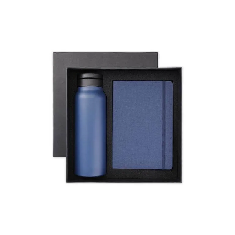 سانثوم Santhome Aveiro Change Zero Sustainable Office Essentials Gift Set 5-Pc Carbon Neutral Eco-Friendly Gift Box with Notebook, Stainless Bottle, Pen, Card Holder & Magnetic Cable; Premium Executive Set