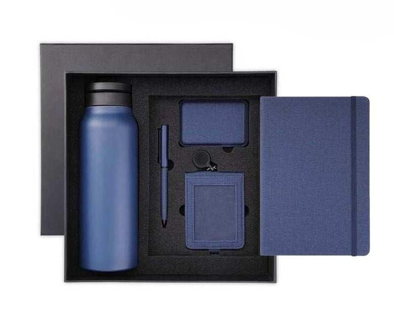 Santhome Aveiro Change Zero Sustainable Office Essentials Gift Set 5-Pc Carbon Neutral Eco-Friendly Gift Box with Notebook, Stainless Bottle, Pen, Card Holder & Magnetic Cable; Premium Executive Set - Image 1