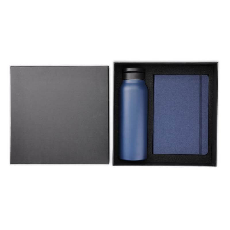 Santhome Aveiro Change Zero Sustainable Office Essentials Gift Set 5-Pc Carbon Neutral Eco-Friendly Gift Box with Notebook, Stainless Bottle, Pen, Card Holder & Magnetic Cable; Premium Executive Set - Image 4