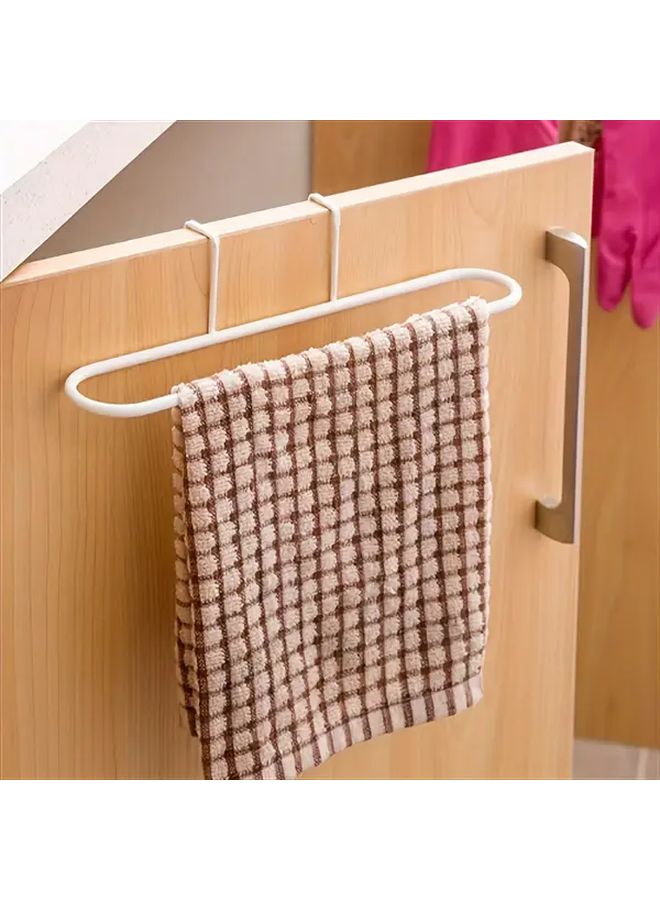 White No Drill Towel Rack Heavy Duty Space Saving Door Hook For Kitchen Bathroom - Image 4