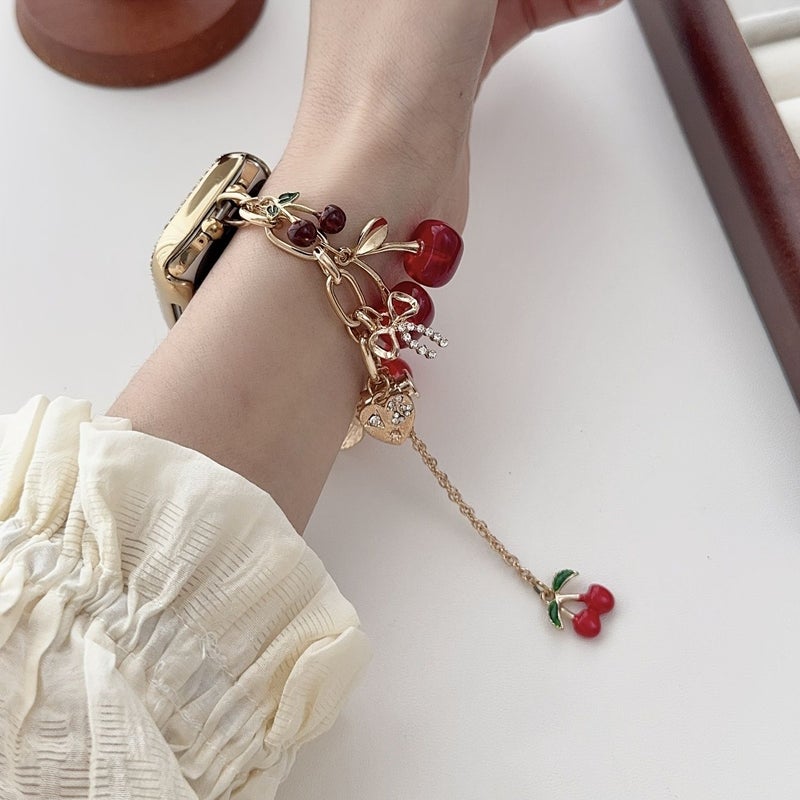 Golden Bow Cherry Adjustable Bracelet for Apple Watch Band 38 41 42mm S10 S11 Women - Image 5