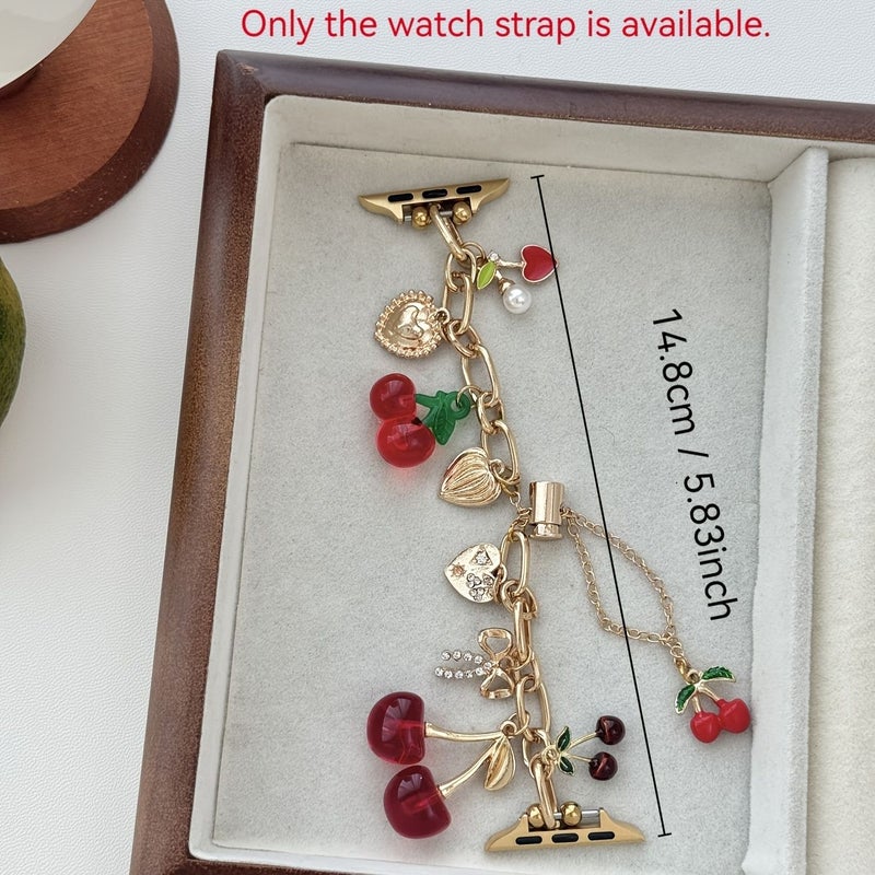 Golden Bow Cherry Adjustable Bracelet for Apple Watch Band 38 41 42mm S10 S11 Women - Image 2