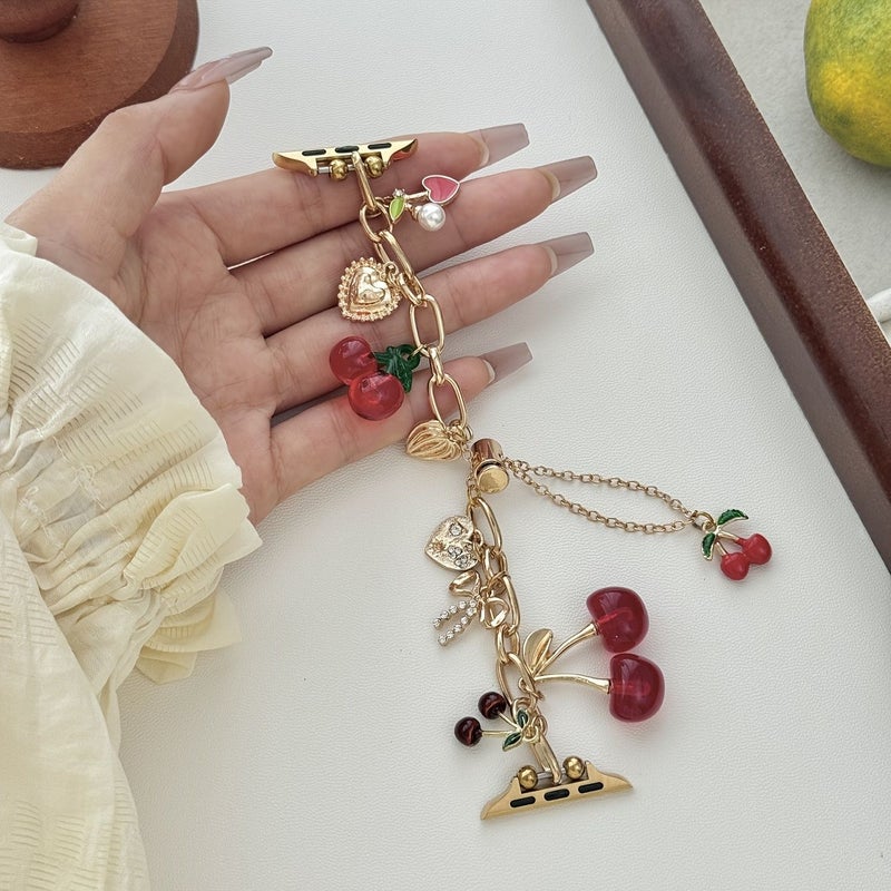 Golden Bow Cherry Adjustable Bracelet for Apple Watch Band 38 41 42mm S10 S11 Women - Image 1