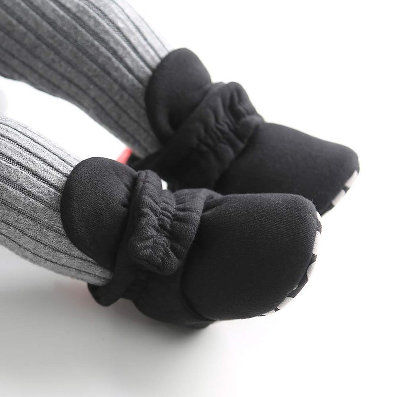 HsdsBebe Unisex Newborn Baby Cotton Booties Non-Slip Sole for Toddler Boys Girls Infant Winter Warm Fleece Cozy Socks Shoes(6-12 months) - Image 2