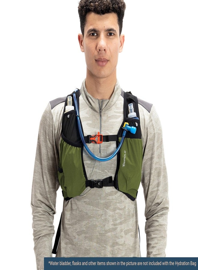 Tripole Voir Hydration Bag and Backpack for Trail Running and Cycling | 5 litres | Without Bladder (Green) - Image 2