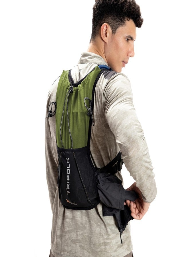Tripole Voir Hydration Bag and Backpack for Trail Running and Cycling | 5 litres | Without Bladder (Green) - Image 5