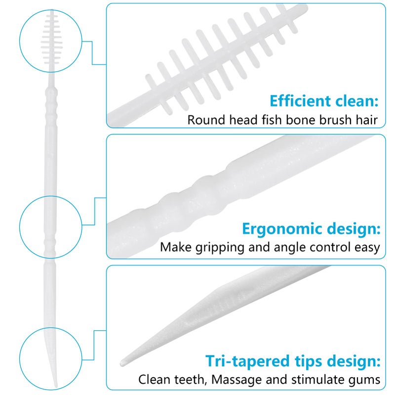 DanTicy Brushpicks Interdental Toothpicks,Soft Bristle Dental Floss Picks Toothpicks,Helps Removes Plaque and Debris Between Your Teeth 600PCS (Pack of 5) - Image 4