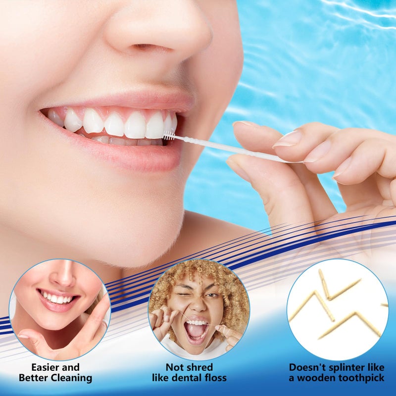 DanTicy Brushpicks Interdental Toothpicks,Soft Bristle Dental Floss Picks Toothpicks,Helps Removes Plaque and Debris Between Your Teeth 600PCS (Pack of 5) - Image 3