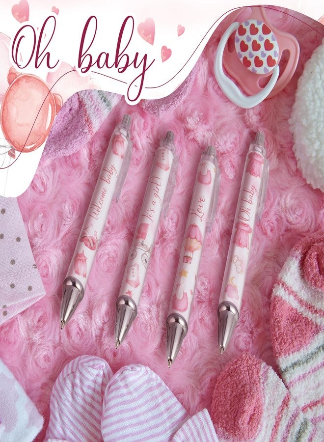 Chuangdi 24 Pcs Baby Shower Ballpoint Pens Favors Bulk Retractable Ballpoint Pen Black Ink with Baby Shower Gifts for Guests School Supply(Girl) - Image 4
