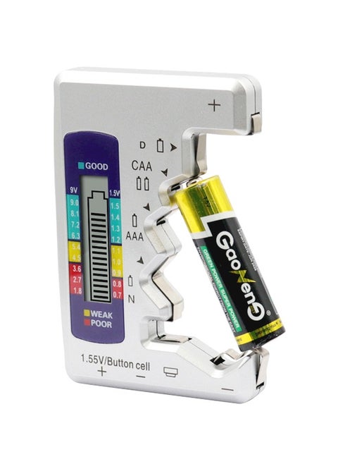 Digital Battery Tester, Universal Battery Checker C AA AAA D N 9V 1.5V ButtonCell, 3-Types Red/Yellow/Green Instructions Mini Battery Capacity Measuring Tool