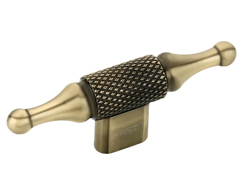FAST مقبض سحب درج خزانة ومكتب قديم من النحاس | مقابض لأدراج الأثاث والأبواب الصغيرة (ملكي) - Image 2