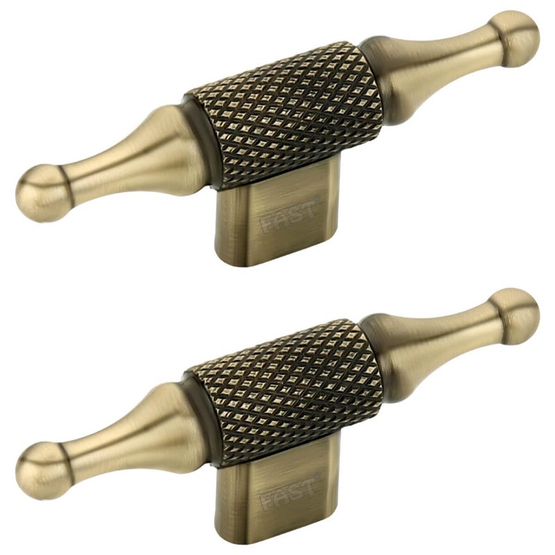 FAST مقبض سحب درج خزانة ومكتب قديم من النحاس | مقابض لأدراج الأثاث والأبواب الصغيرة (ملكي) - Image 1