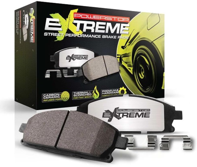 Power Stop Z26-1718 Rear Z26 Extreme Performance Carbon-Ceramic Brake Pads For Cadillac ATS-V | Chevy Camaro SS | Corvette Sting Ray | Ford Mustang Shelby GT350