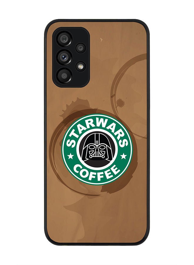 Stylizedd Rugged Black edge case for Samsung Galaxy A23 (LTE/4G) Slim fit Soft Case Flexible Rubber Edges Anti Drop TPU Gel Thin Cover - Starwars Coffee - Image 1