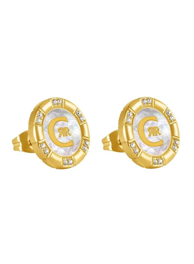 شيروتي 1881 Debora Gold Plated Stainless Steel Stud Earrings for Women