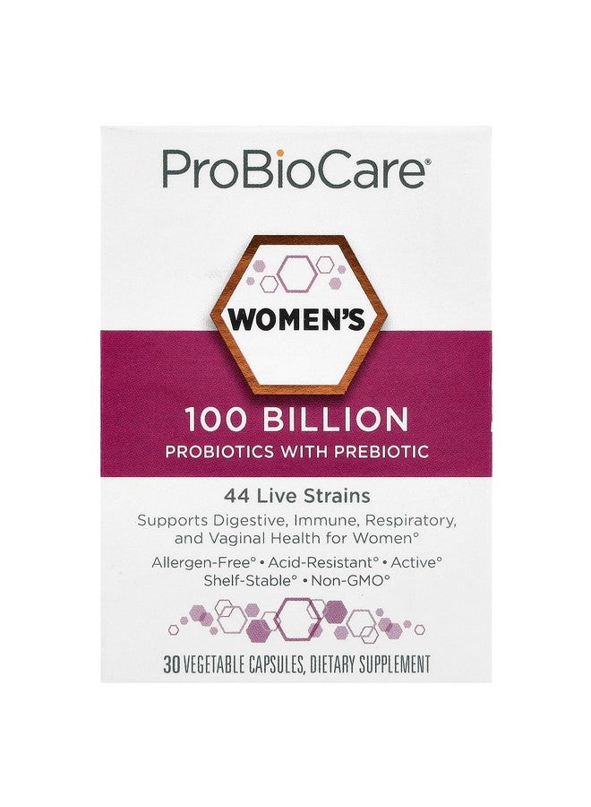 ProBioCareProbiotic for Women 100 Billion CFUs, Supports Digestive, Immune & Gut Health Promotes Healthy Microbiome Balance & Nutrient Absorption (30 Vegetable Capsules) - Image 1