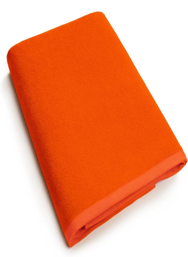 Softerry - Solid Beach Towel 30 x 60 inch Extra Soft Pool and Resort Style - 100% Cotton (1 Towel, Orange) - Image 1