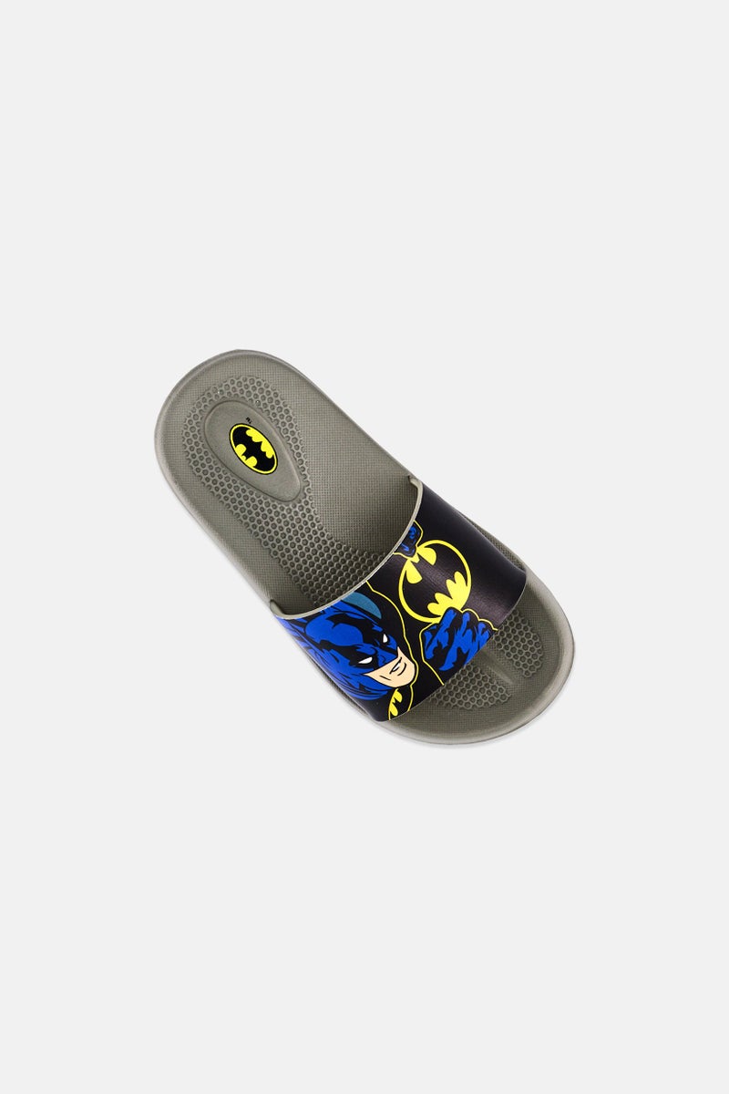DC Comics Toddlers Boy Batman Slip On Slides, Grey - Image 3