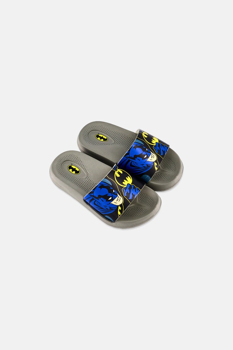 DC Comics Toddlers Boy Batman Slip On Slides, Grey - Image 4