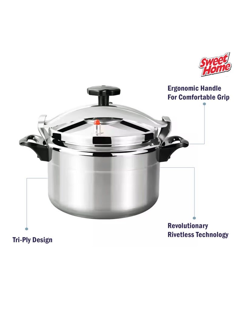 Sweet Home Pressure Cooker 12Ltr Aluminum Alloy Pressure Cooker  Quick Cooking  Pressure Cooker for Canning Pressure Cooker With Super Safety Lock Efficient and Safe Pressure Cooker for Gas Stove Cooker, of Meat, Soup, Rice, Beans - Image 4