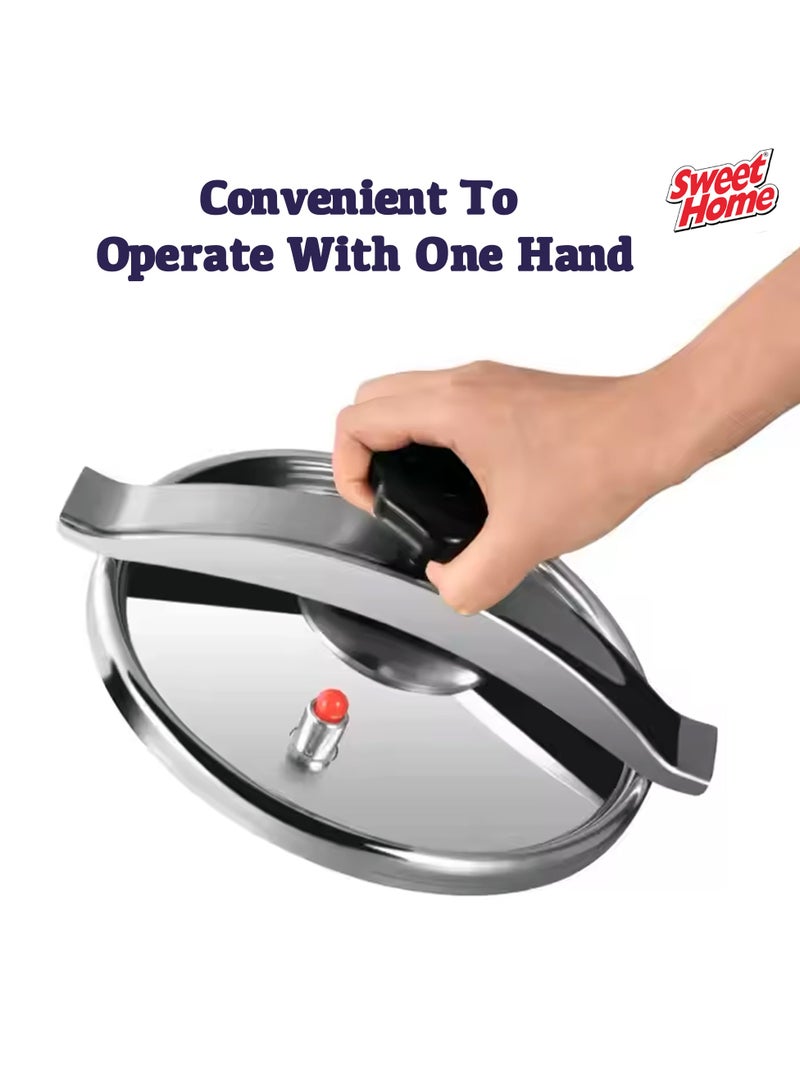 Sweet Home Pressure Cooker 12Ltr Aluminum Alloy Pressure Cooker  Quick Cooking  Pressure Cooker for Canning Pressure Cooker With Super Safety Lock Efficient and Safe Pressure Cooker for Gas Stove Cooker, of Meat, Soup, Rice, Beans - Image 5