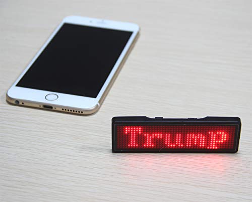Coolbird Red LED Name Tag, Rechargeable Wireless Bluetooth LED Name Badge Reuseable Price Tag 44x11 Pixels Digital Sign Temperature Display for Restaurant Shop Exhibition Nightclub Hotel - Image 4